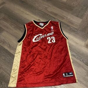 Team Apparel Red and Gold Mesh Basketball Jersey XL